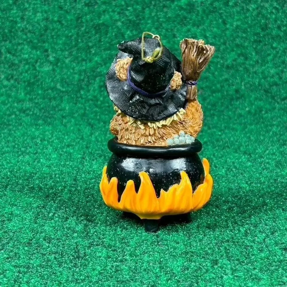 Dan Dee Halloween Witch Bear Figurine Tree Ornament‎ Resin Cauldron